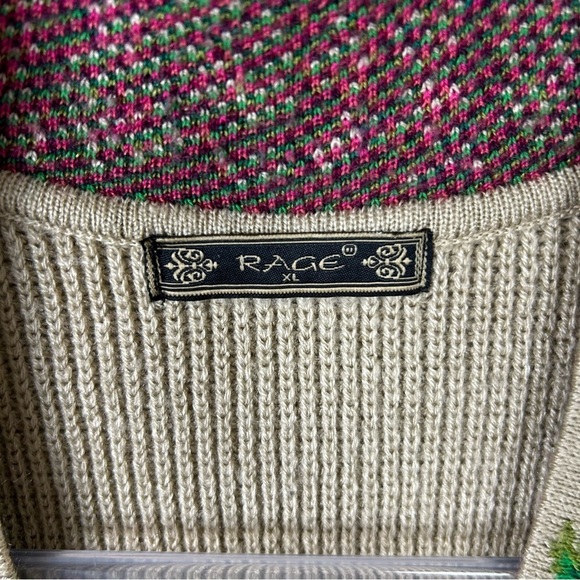 Vintage Rage Knit floral sweater vest size: XL - Picture 7 of 12